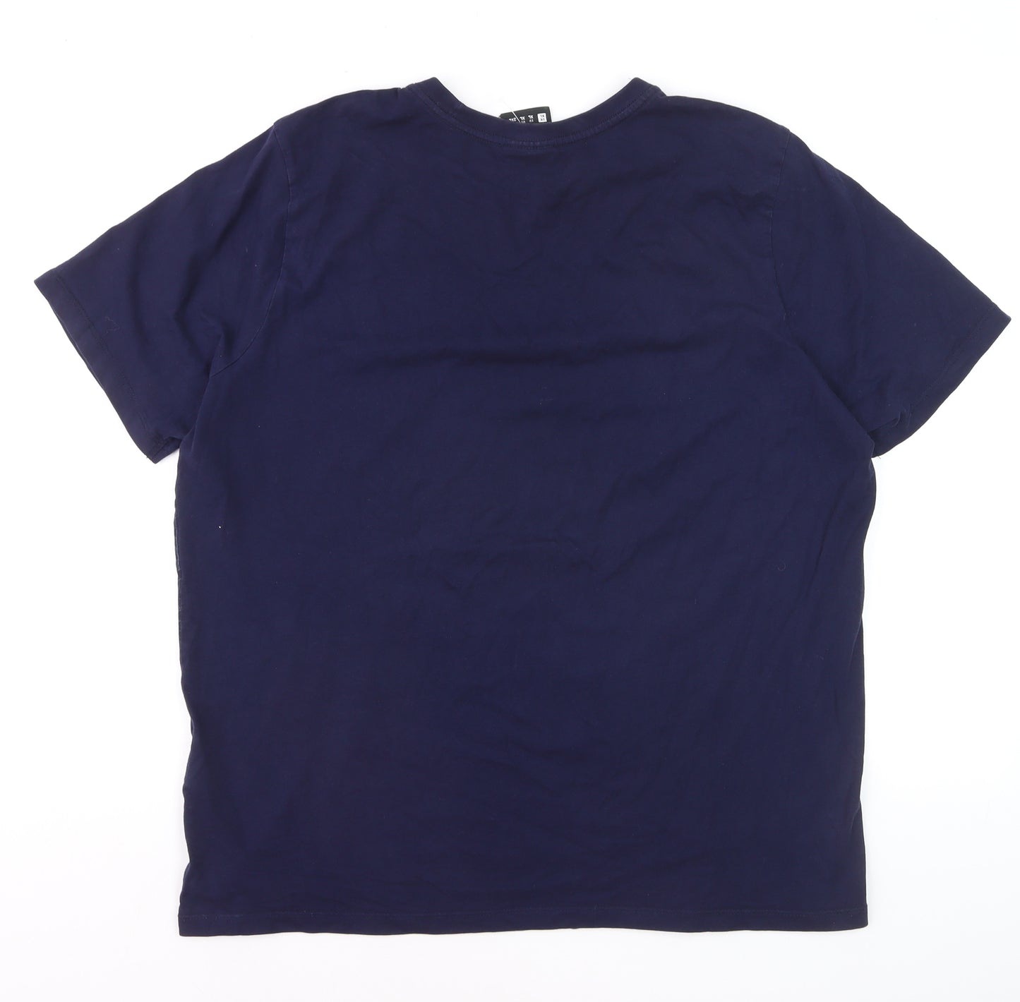 Everlast Men's Blue Graphic Print Crew Neck Cotton T-Shirt XL