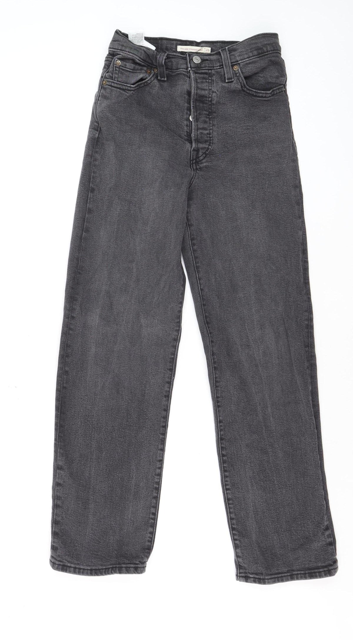 Levi's Women's Grey Ribcage Straight High Rise Jeans Size 26