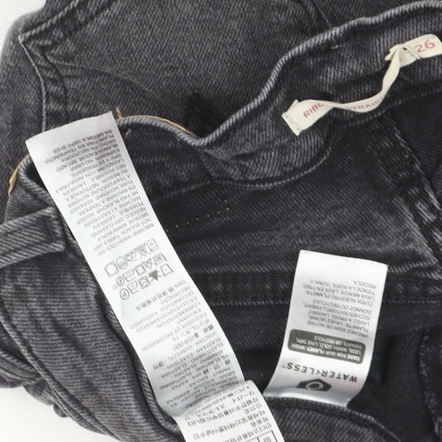 Levi's Women's Grey Ribcage Straight High Rise Jeans Size 26