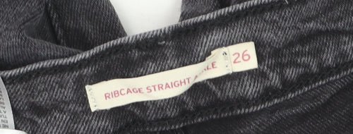 Levi's Women's Grey Ribcage Straight High Rise Jeans Size 26