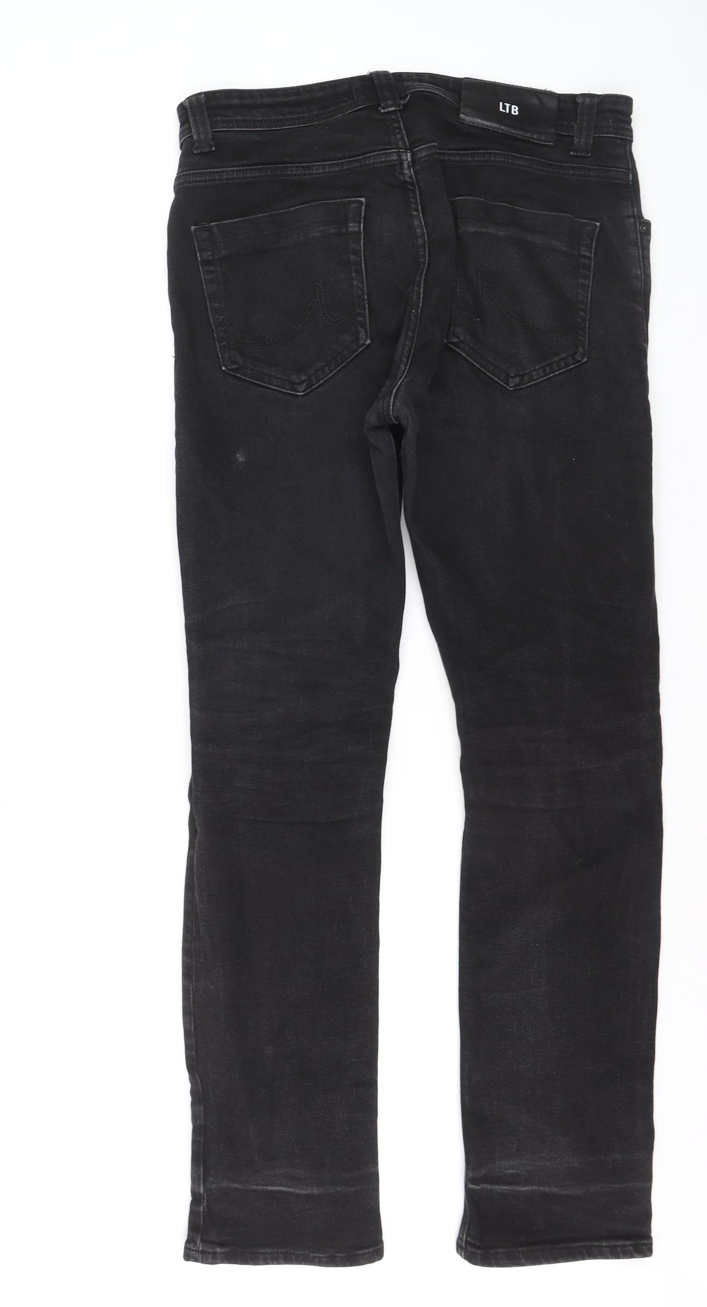 LTB Mens Black Slim Straight Jeans W34 L32 Stretch Denim