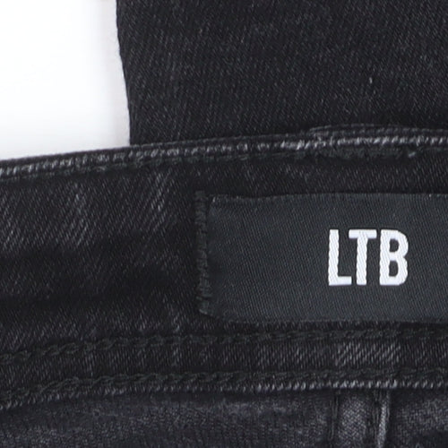 LTB Mens Black Slim Straight Jeans W34 L32 Stretch Denim