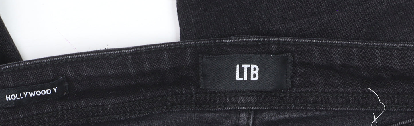 LTB Mens Black Slim Straight Jeans W34 L32 Stretch Denim