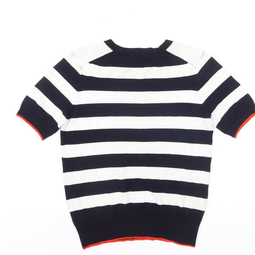 ZARA Women’s Multicoloured Striped Short Sleeve Knit Jumper Size 12
