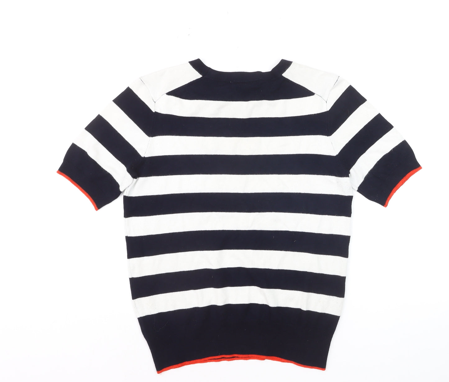ZARA Women’s Multicoloured Striped Short Sleeve Knit Jumper Size 12