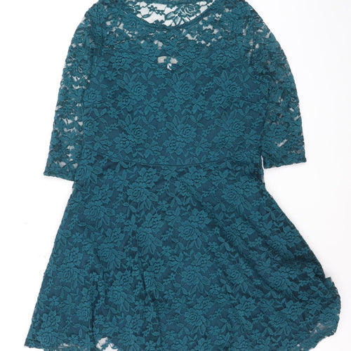 Anthology Women Green Lace Fit & Flare Knee Length Dress Size 14
