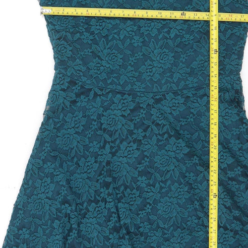 Anthology Women Green Lace Fit & Flare Knee Length Dress Size 14