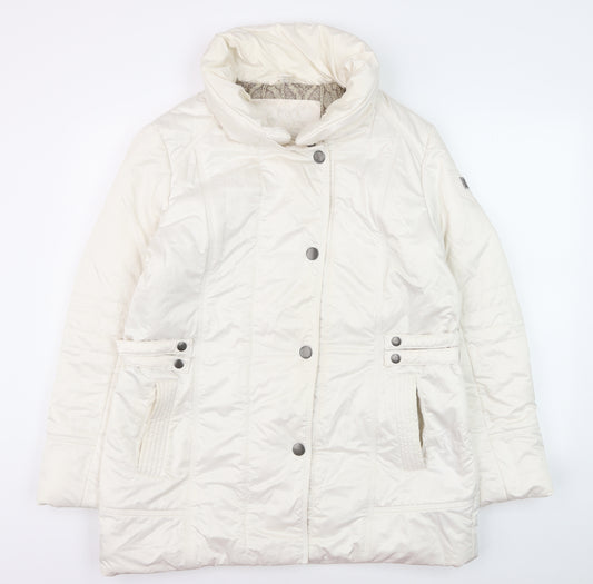 Wega Fashion Women's Ivory Puffer Jacket Size 14 Winter Coat