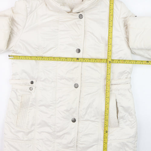 Wega Fashion Women's Ivory Puffer Jacket Size 14 Winter Coat