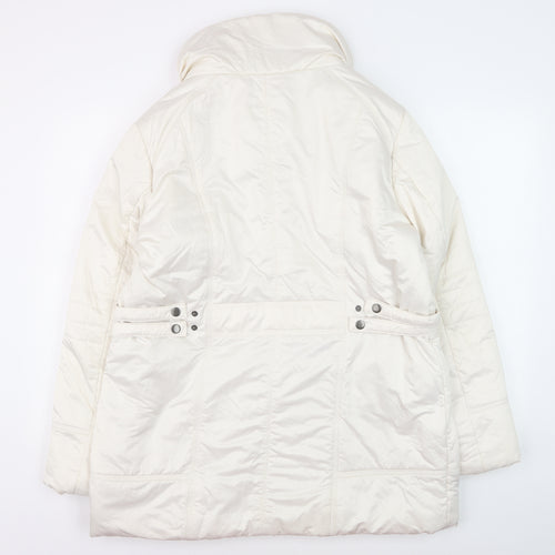 Wega Fashion Women's Ivory Puffer Jacket Size 14 Winter Coat