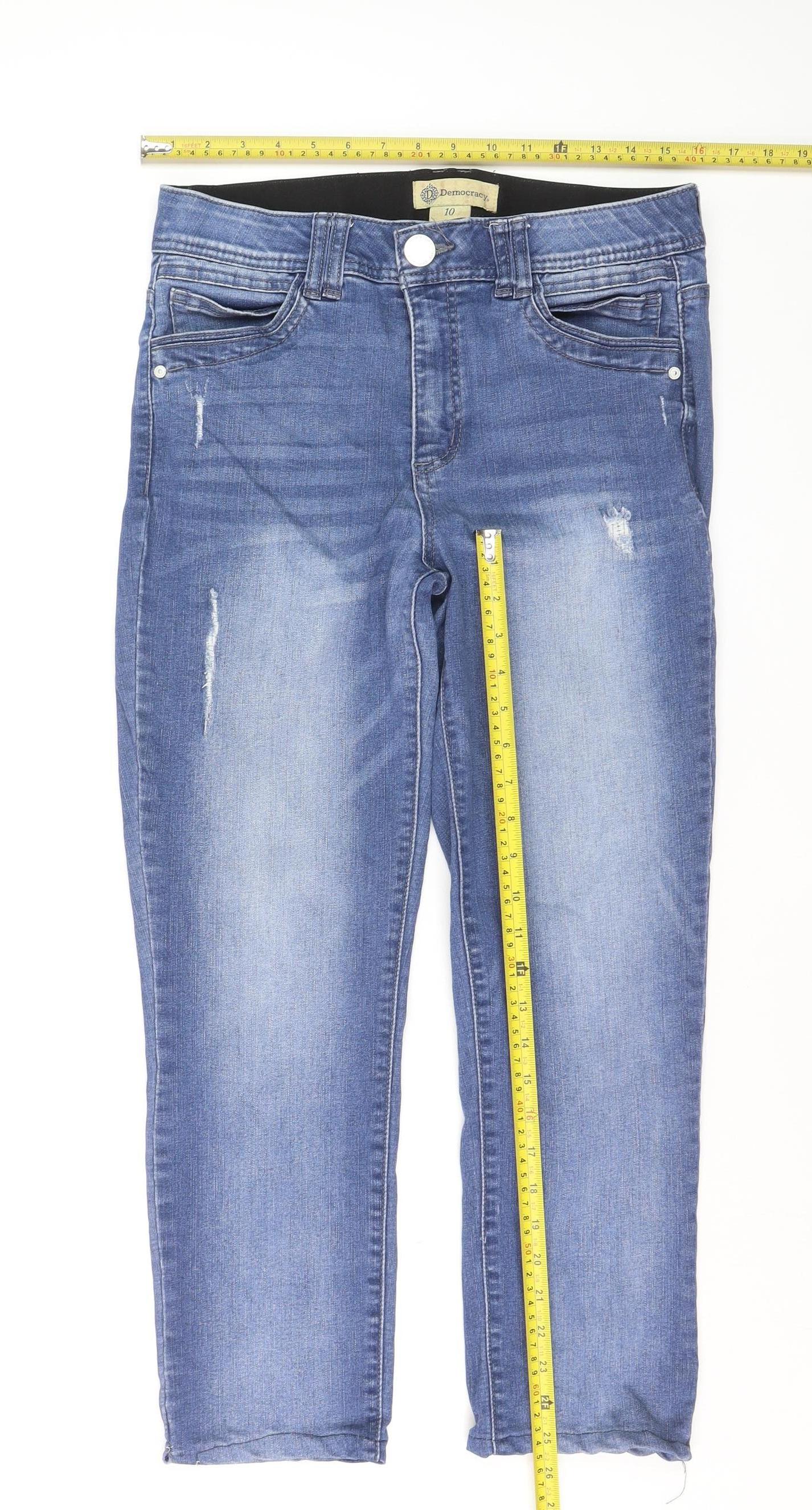 Democracy Womens Blue Size 10 Mid Rise Skinny Stretch Jeans
