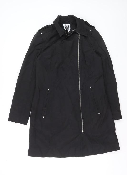 Debenhams The Collection Petite Black Long Trench Coat Size 10