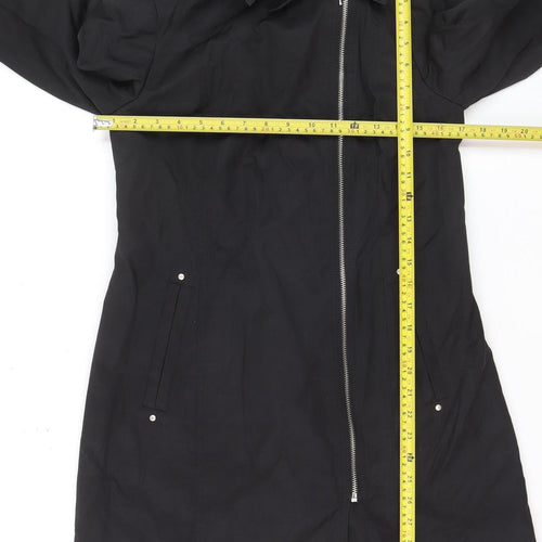 Debenhams The Collection Petite Black Long Trench Coat Size 10
