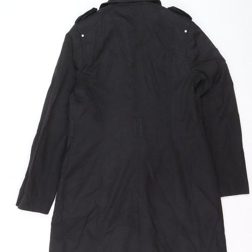 Debenhams The Collection Petite Black Long Trench Coat Size 10