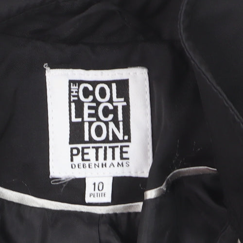 Debenhams The Collection Petite Black Long Trench Coat Size 10