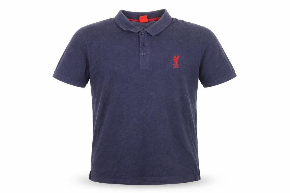Front view of LFC Men's Blue Collared Short Sleeve Cotton Polo Shirt M