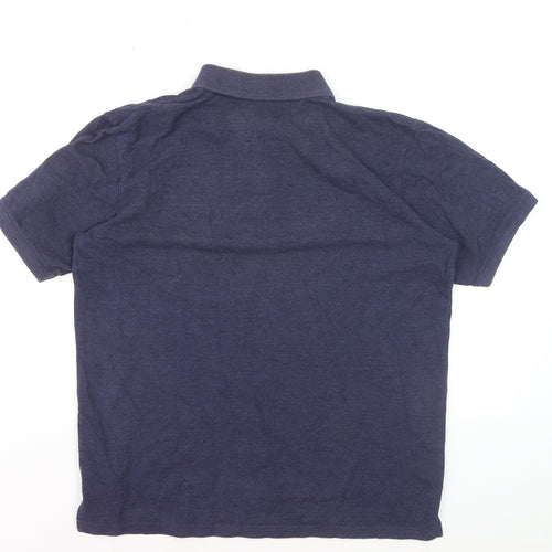 LFC Men's Blue Collared Short Sleeve Cotton Polo Shirt M