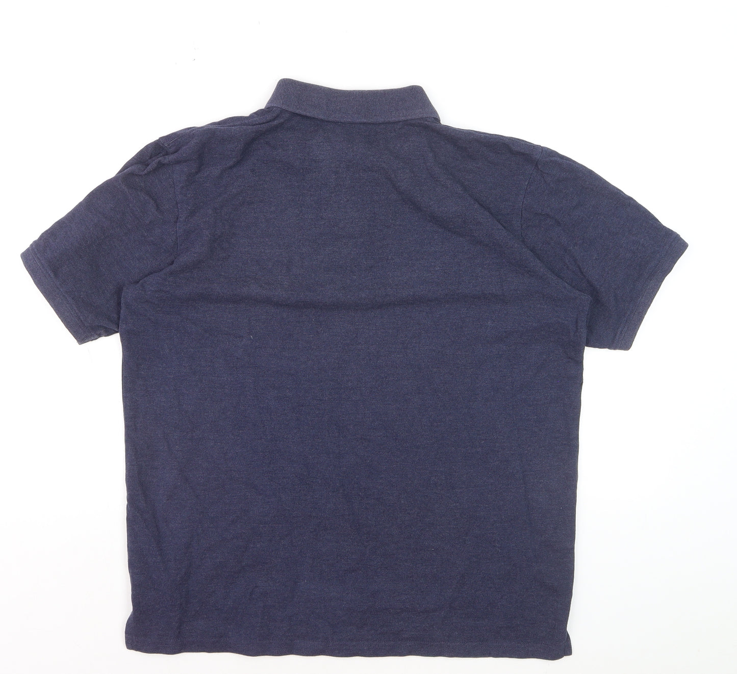 LFC Men's Blue Collared Short Sleeve Cotton Polo Shirt M