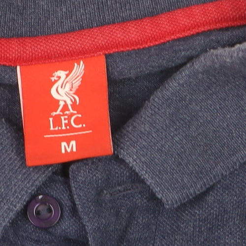 LFC Men's Blue Collared Short Sleeve Cotton Polo Shirt M