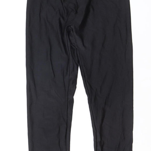 Bershka Womens Black S Mid Rise Stretch Jersey Leggings