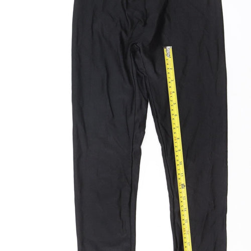 Bershka Womens Black S Mid Rise Stretch Jersey Leggings