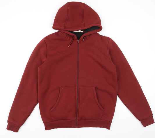 Mountain Warehouse Men's Red Full Zip Hoodie Size M Fleece Lined