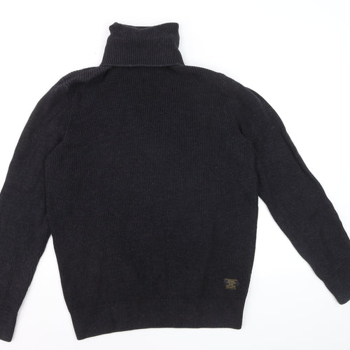 H&M Men’s Black Roll Neck Cotton Jumper Size M