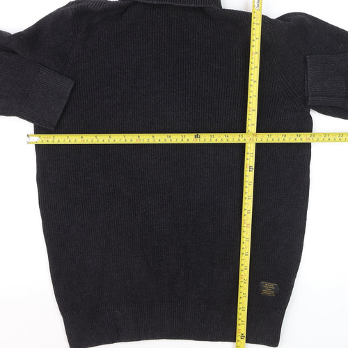 H&M Men’s Black Roll Neck Cotton Jumper Size M