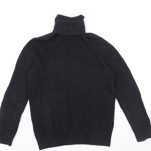 H&M Men’s Black Roll Neck Cotton Jumper Size M