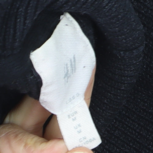 H&M Men’s Black Roll Neck Cotton Jumper Size M