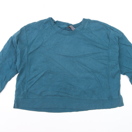 Sweaty Betty Women Blue Cotton Relaxed Pullover Jumper Size 12