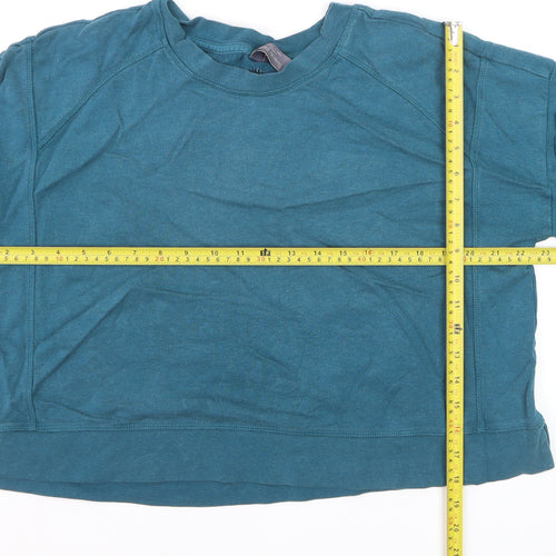 Sweaty Betty Women Blue Cotton Relaxed Pullover Jumper Size 12