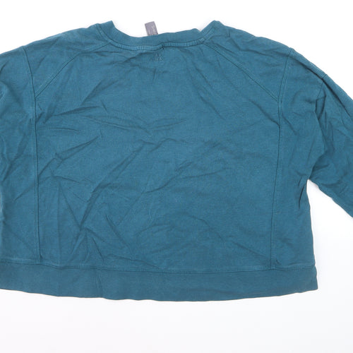 Sweaty Betty Women Blue Cotton Relaxed Pullover Jumper Size 12