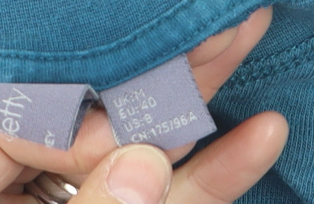 Sweaty Betty Women Blue Cotton Relaxed Pullover Jumper Size 12