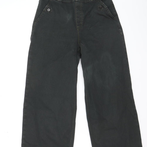 Spanx Women Black M Wide-Leg Jeans with Button Detail