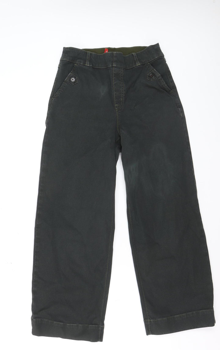 Spanx Women Black M Wide-Leg Jeans with Button Detail