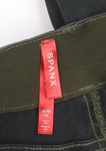 Spanx Women Black M Wide-Leg Jeans with Button Detail