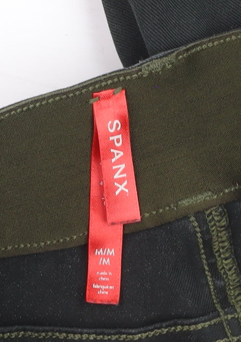 Spanx Women Black M Wide-Leg Jeans with Button Detail