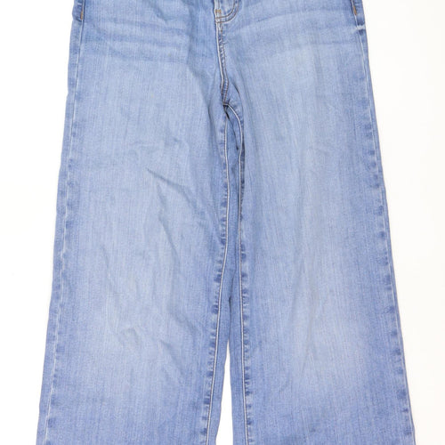 Marks and Spencer Women's Blue Wide-Leg Jeans Size 8 Short