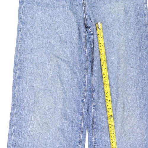Marks and Spencer Women's Blue Wide-Leg Jeans Size 8 Short