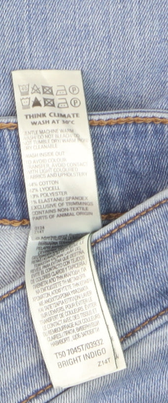 Marks and Spencer Women's Blue Wide-Leg Jeans Size 8 Short