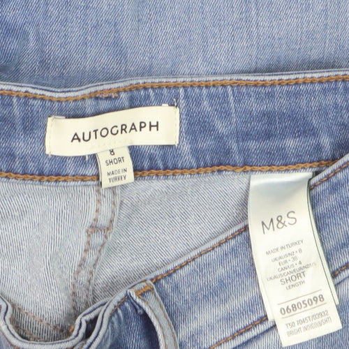 Marks and Spencer Women's Blue Wide-Leg Jeans Size 8 Short