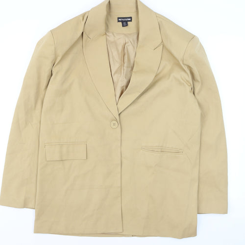 PrettyLittleThing Women’s Beige Regular Fit Single-Breasted Blazer UK 6