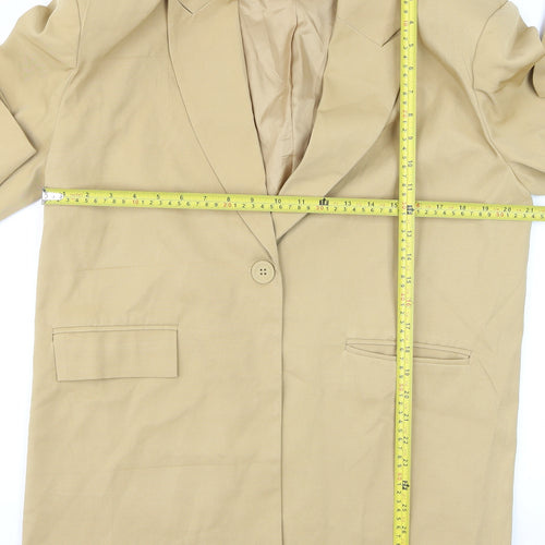 PrettyLittleThing Women’s Beige Regular Fit Single-Breasted Blazer UK 6