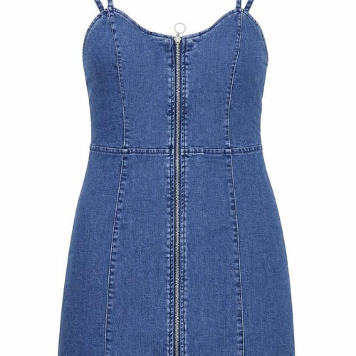 Denim Co Women Blue Size 8 Bodycon Denim Zip Front Dress