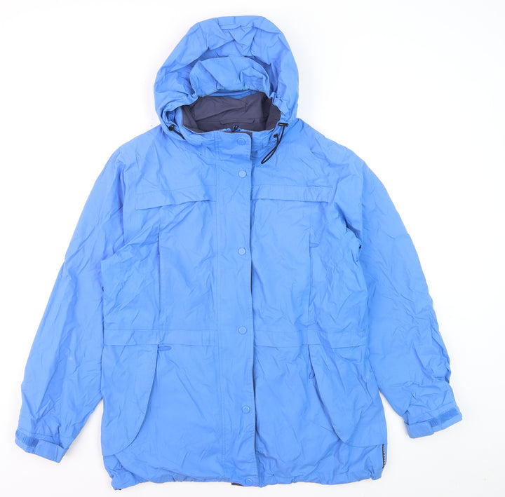 Jack Murphy Women's Blue Waterproof Hooded Rain Coat UK 14