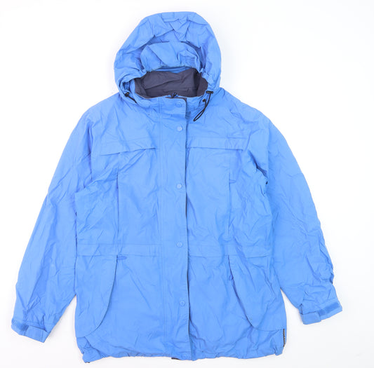 Jack Murphy Women's Blue Waterproof Hooded Rain Coat UK 14