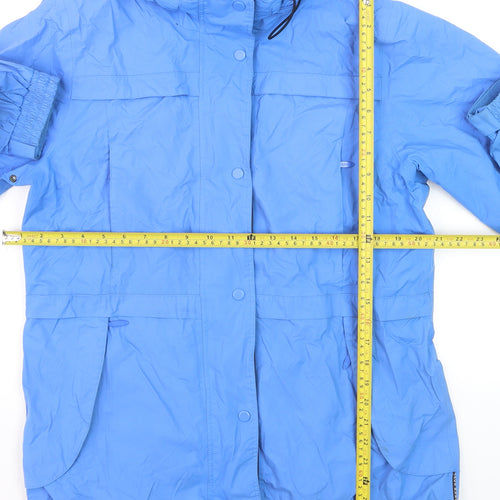 Jack Murphy Women's Blue Waterproof Hooded Rain Coat UK 14