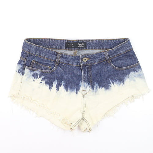 Denim Co. Women Blue Tie-Dye Hot Pants Denim Shorts Size 12