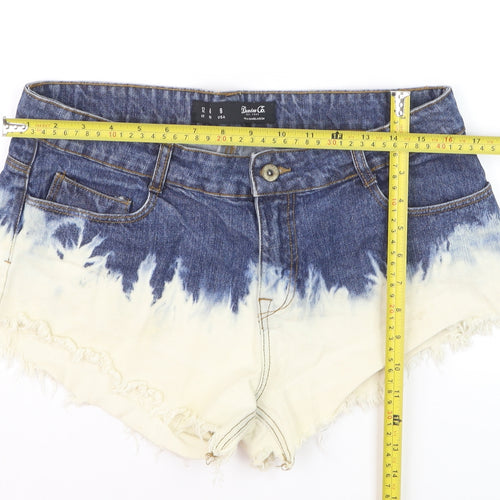 Denim Co. Women Blue Tie-Dye Hot Pants Denim Shorts Size 12